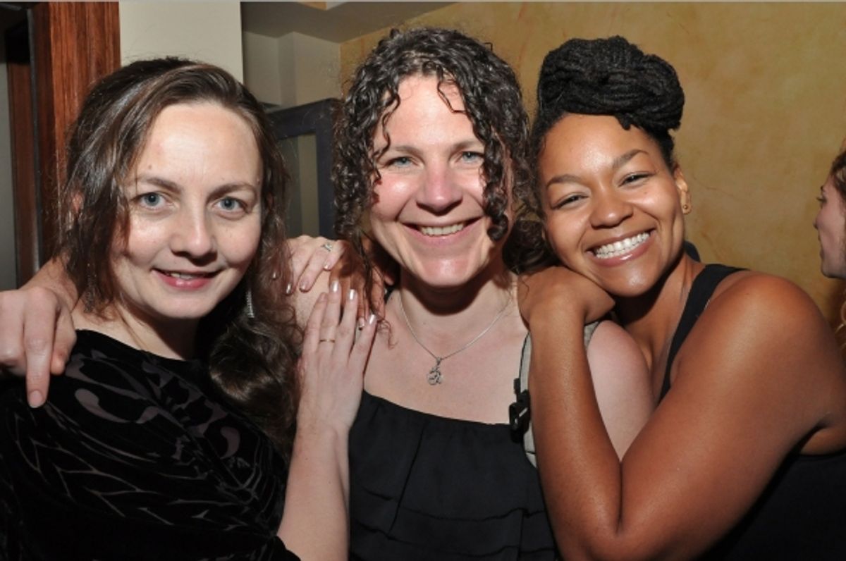 Director Caitriona McLaughlin, playwright Lucy Thurber and star Crystal A. Dickinson at 